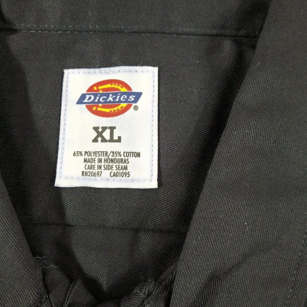 Dickies Fireball Whisky Button Up Shirt Black Mens Xl Short Sleeve - Picture 4 of 8